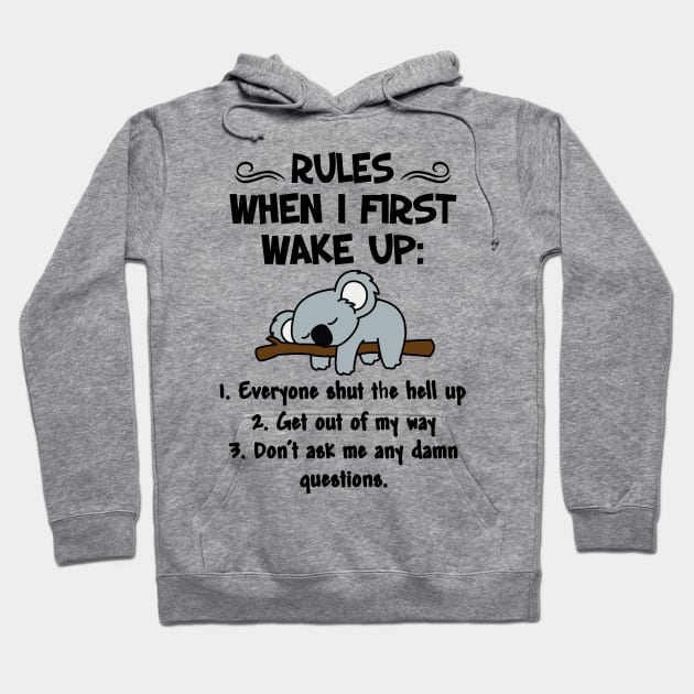 RULES WHEN I  FIRST WAKE UP Hoodie by JeanettVeal